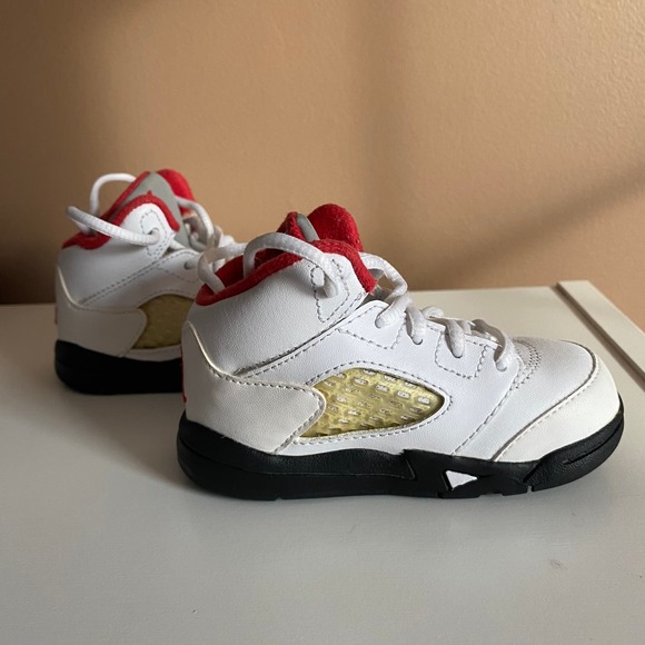Nike Air Jordan 5 Retro TD Low Fire Red Toddler 5C Shoe Sneaker 440890-100 - Picture 3 of 16